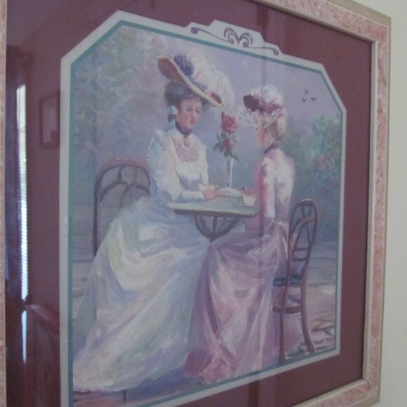 Tea for Two ~ Home Interiors ~ Thru God's Grace Bettie Hebert Felder Framed Art - Picture 5 of 15